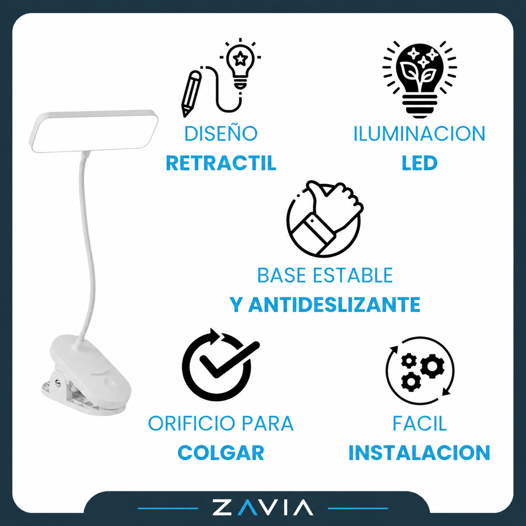 Lampara Velador Flexible Led Usb