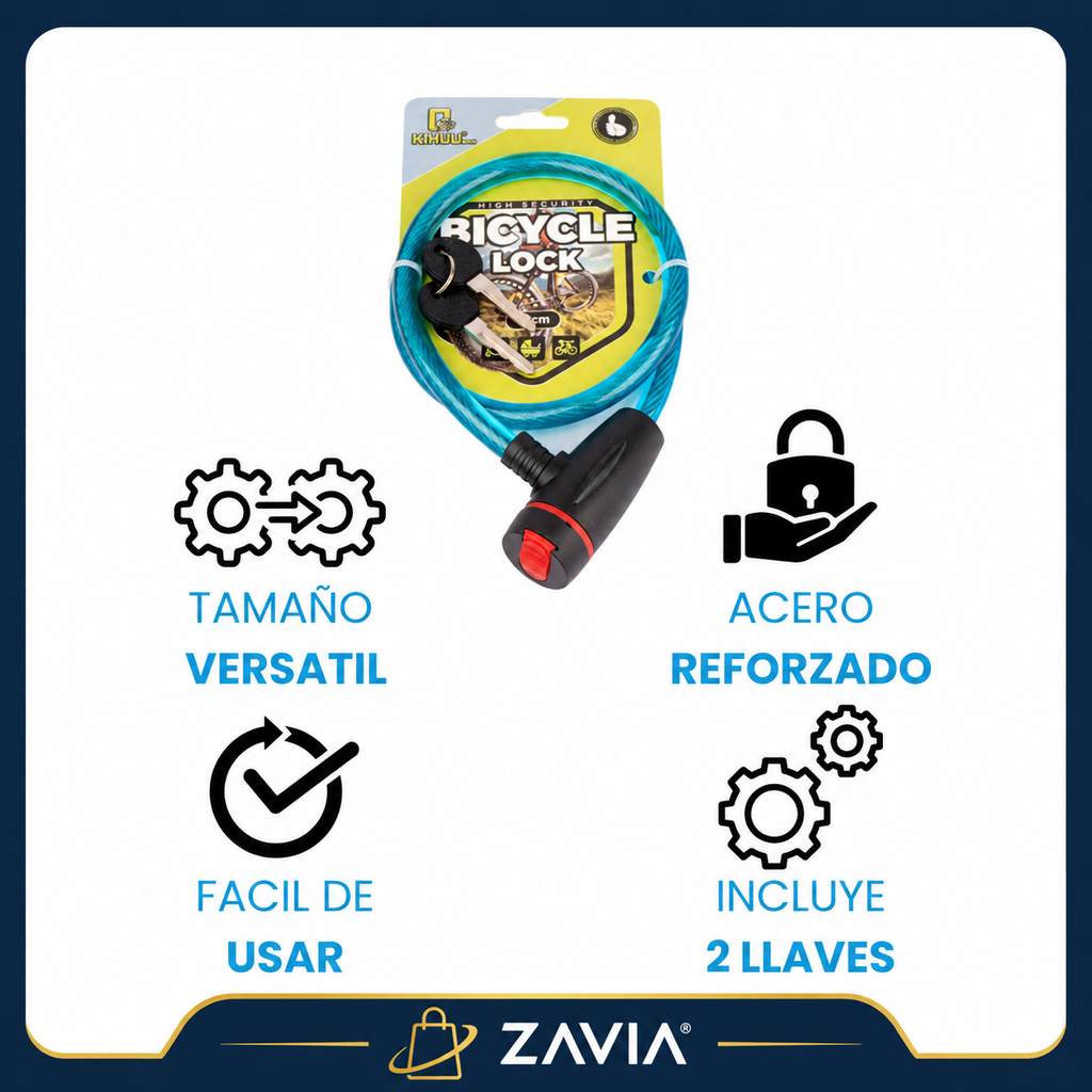 Cadena Bicicleta Moto con Candado PNK - Zavia
